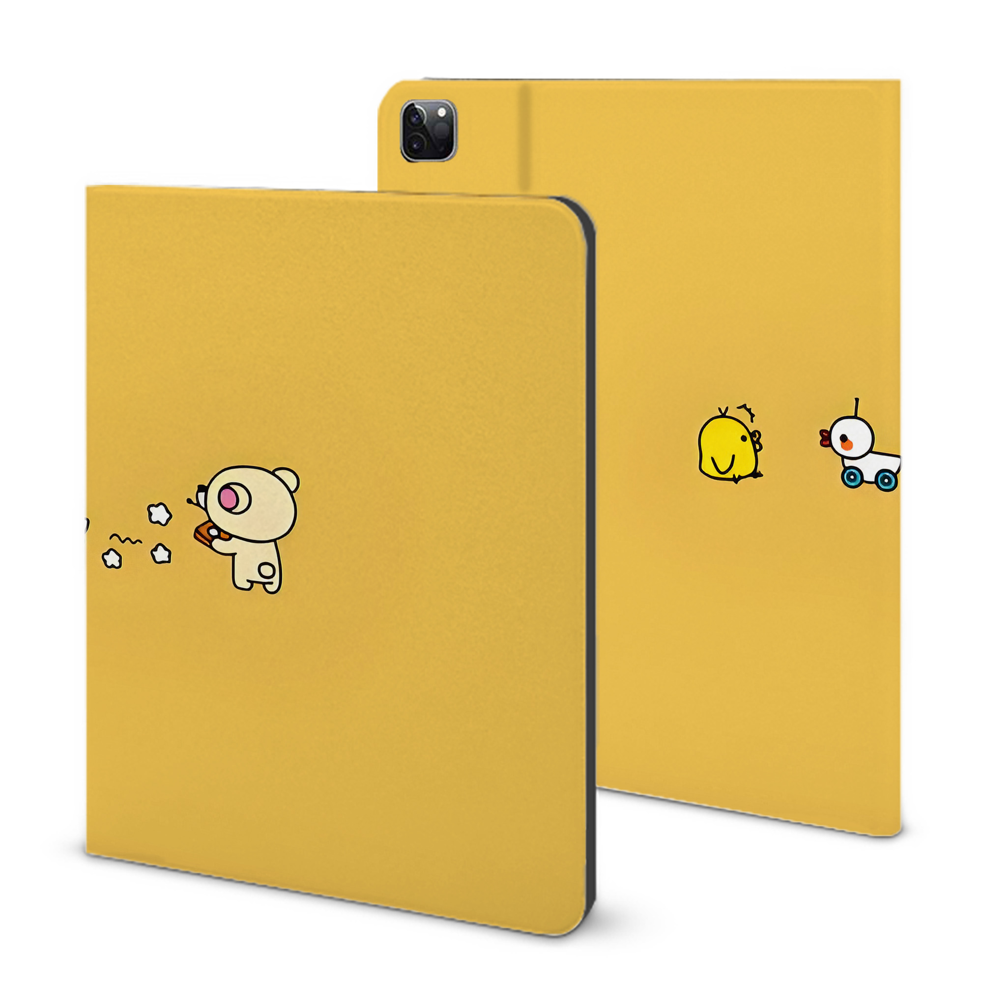 （画像用） リラックマ リラックマ キイロイトリ Rilakkuma Korilakkuma Kiiroitori IPad ケース ブック型 PUレザー TPU 耐衝撃 軽量 薄型 ペン収納なし 全面保護 IPad 各モデル対応